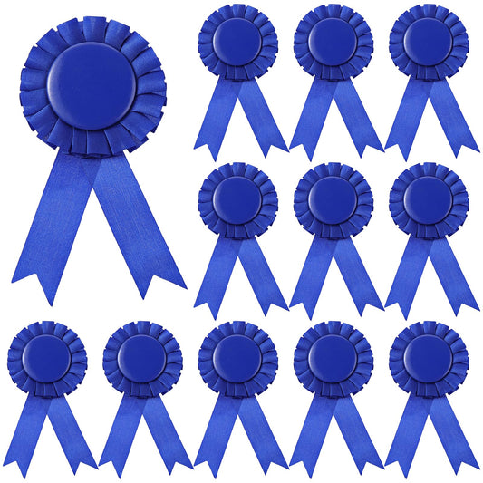 DIVINA VITAE 12 Pcs Blank Award Ribbon Ribbons for Medals 1st Place Award Ribbons Prize Ribbon Winner Victory Ribbon Rosette Ribbon for School Competitions, Event Winners (Blue)