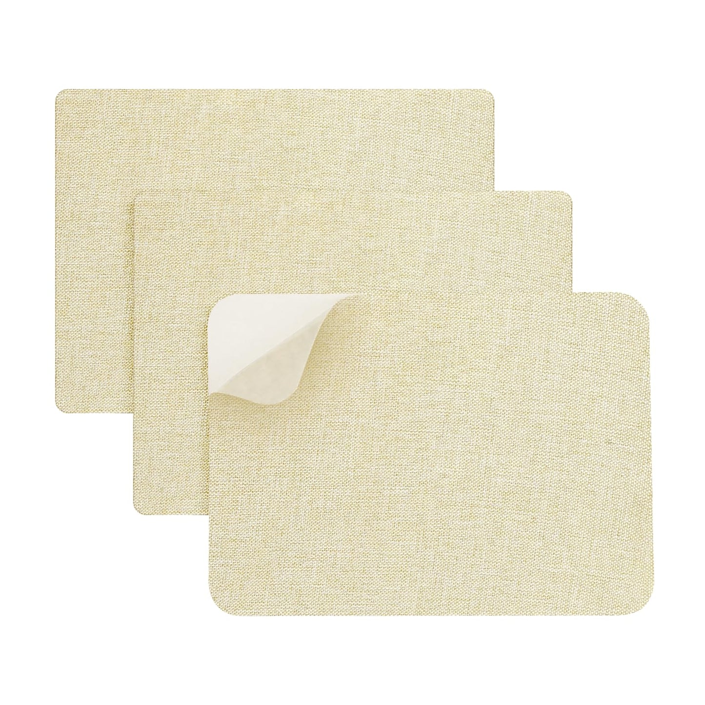 Lusofie 3 Pcs Self-Adhesive Canvas Patches 7.9 x 11 Inch Patio Furniture Repair Kit Tent Repair Kit for Tent Sofa Furniture Cover Patio Backpack Umbrella Repair (Off-white)