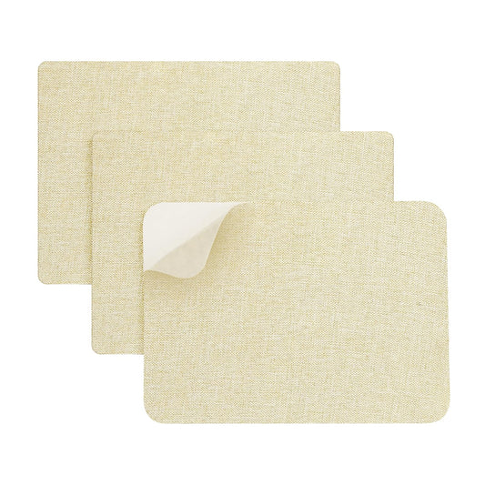 Lusofie 3 Pcs Self-Adhesive Canvas Patches 7.9 x 11 Inch Patio Furniture Repair Kit Tent Repair Kit for Tent Sofa Furniture Cover Patio Backpack Umbrella Repair (Off-white)