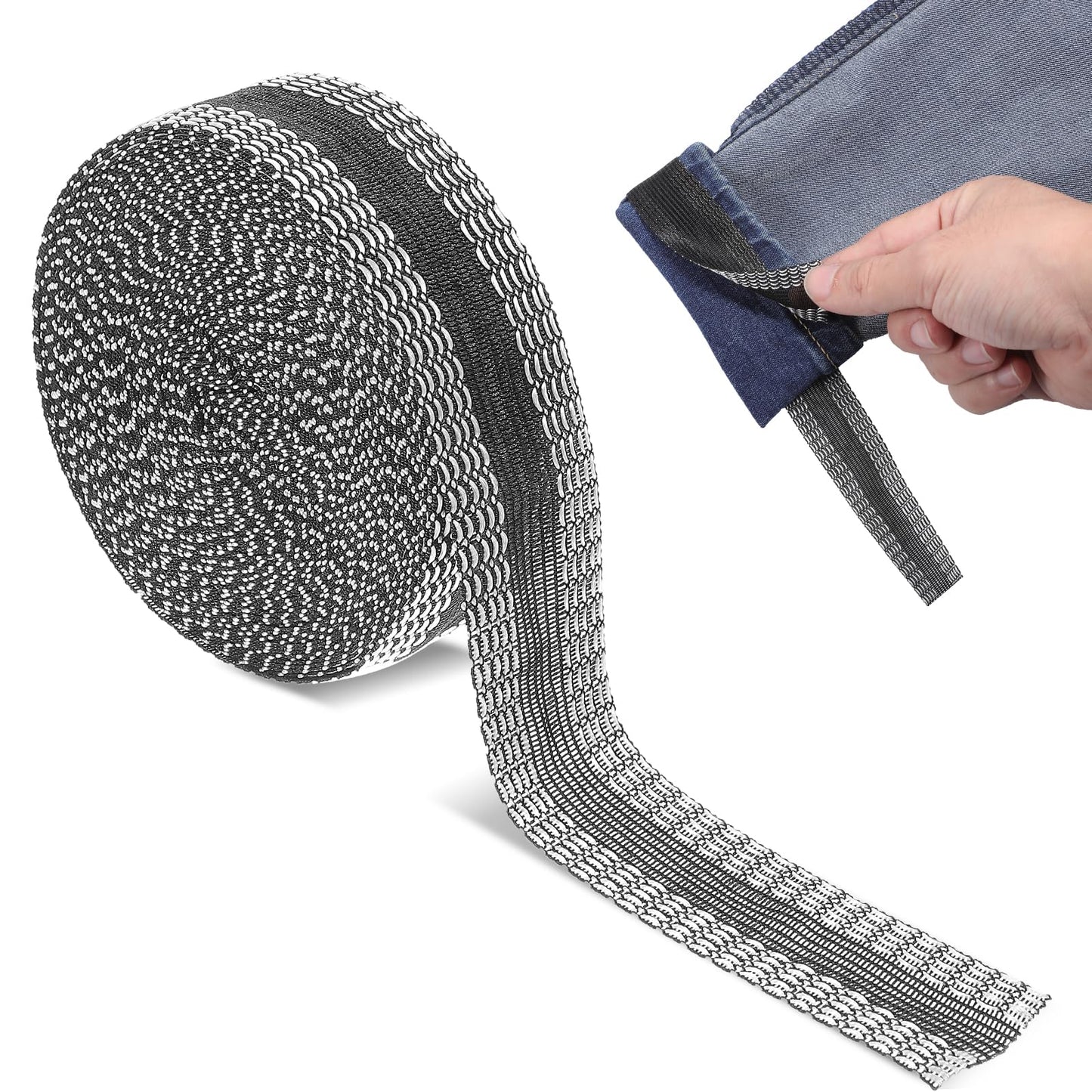 Hem Tape For Pants 11 Yard No Sew Hemming Tape for Pants Black Iron On Hem Tape Trousers Edge Modified Strips Hem Fabric Tape for Clothes To Stay In Place for Jeans Suit Pants Trouser Mouth Curtains