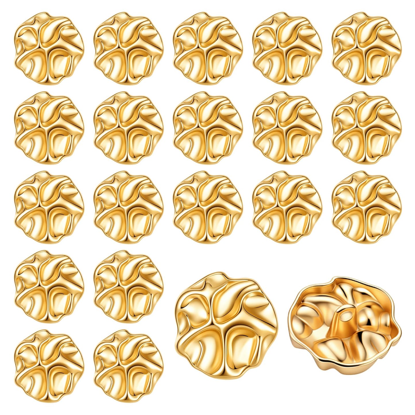 20 Pcs Gold Buttons for Blazer - Irregular Botones para Ropa Elegantes Vintage Brass Shank Buttons Gold Metal Button for Clothes Suit Coat Shirt Jackets