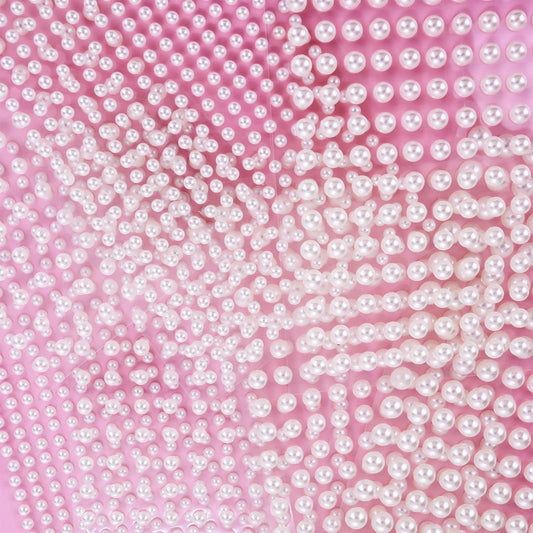 Yolev 1980Pcs Pearl Stickers Beige Flat Back Self Adhesive Hair Pearls Stick on Face Gems Face Jewels Sticker for Makeup Nail Art DIY Crafts Scrapbooking Embellishments(3mm/4mm/5mm/6mm/8mm/10mm)