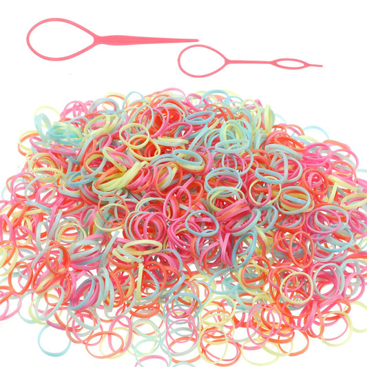 1000pcs Color Elastic Hair Bands,Mini Rubber Bands for Hair,Baby Rubber Bands with Storage Bag,Hair Ties No Damage for Toddler, Baby, Girl, Kids