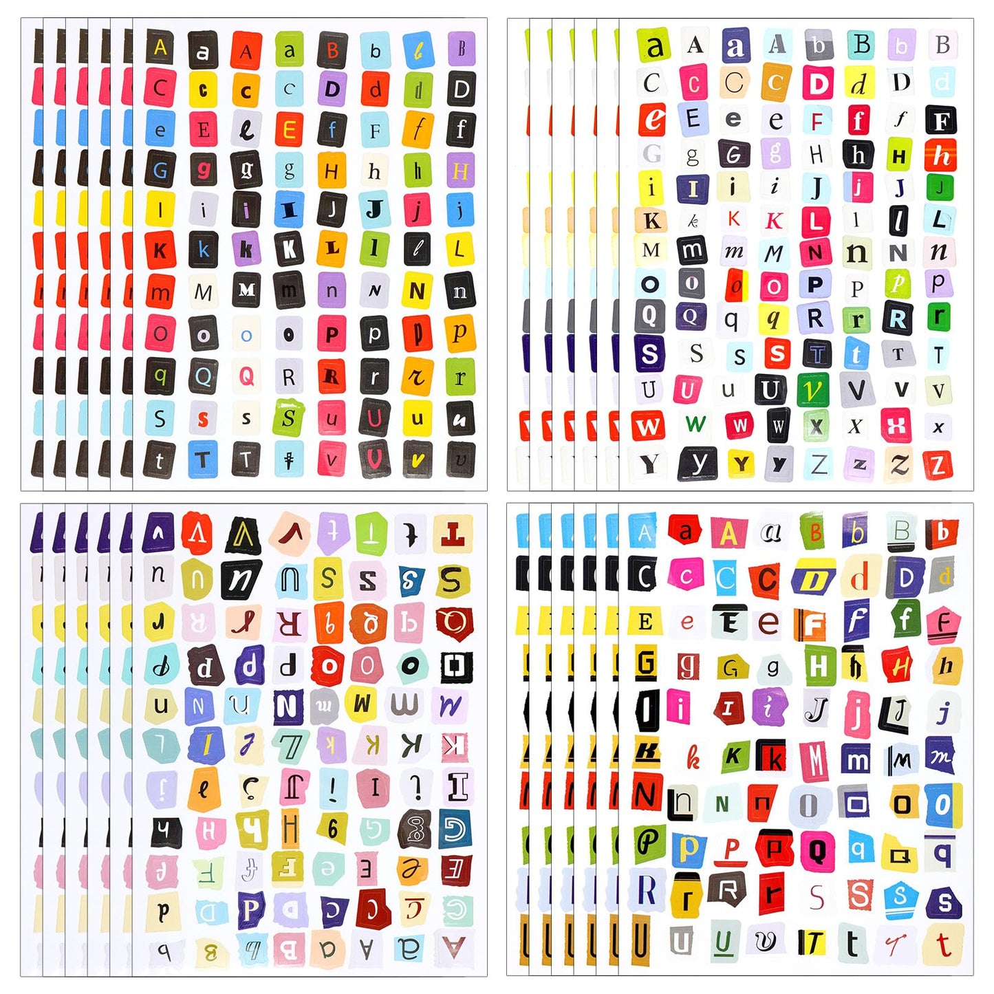 1800Pcs Magazine Letter Stickers, 24 Sheets Cute Alphabet Label Sticker