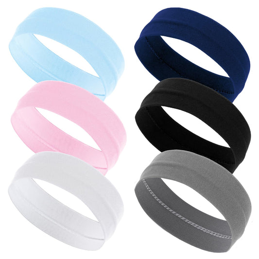 Lusofie 6 Pcs Elastic Headbands for Women Non-Slip Head Bands Soft Sweat Wicking Stretchy Headbands for Women Girls