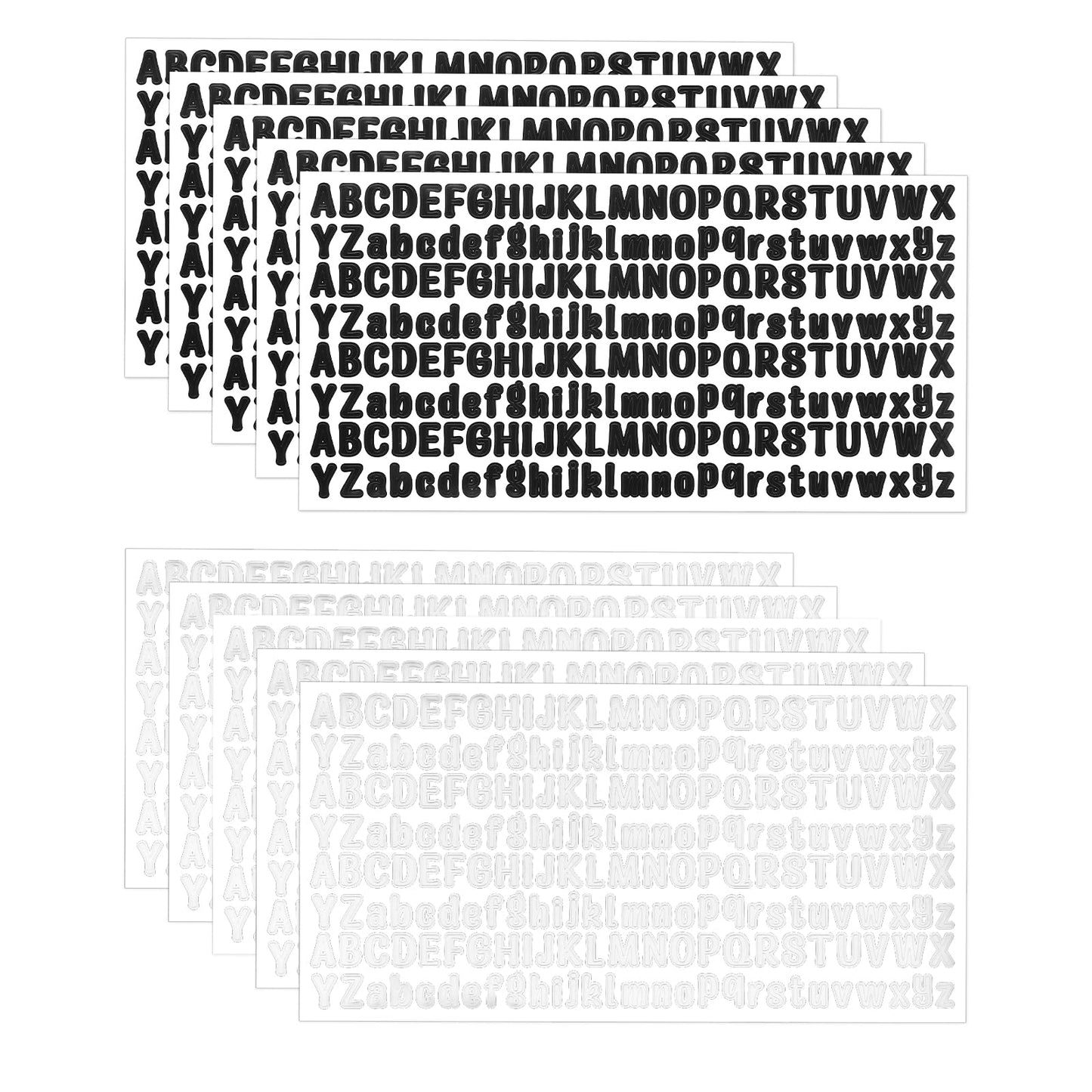 Lusofie 10 Sheets Small Letter Stickers Alphabet Stickers 0.59 Inch Cute Mailbox Letters Vinyl Waterproof Letter Stickers for Arts Crafts Window Door Sign Notebook(Black, White)