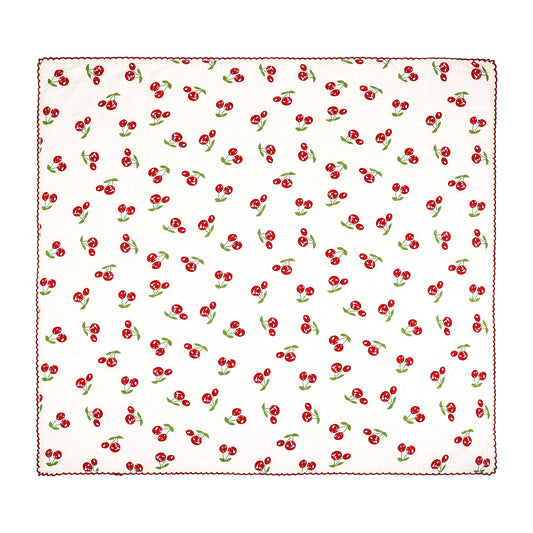 Yolve Cotton Bandana for Women Cherry Soft Cotton Head Scarf Puckered Fabric 22 inch Large Handkerchief Hair Bandanas for Women All-Occasion Gift