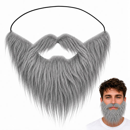 Fake Mustache Fake Beard with Elastic Band for Cosplay Halloween Party