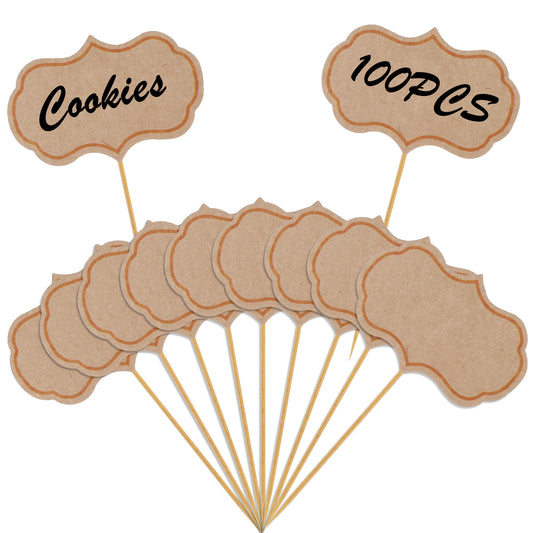 100pcs Cheese Markers for Charcuterie Board Buffet Labels Food Tags Blank Toothpick Flags Food Labels Food Signs Picks Cupcake Toppers for Party Wedding Birthday Decoration Supplies