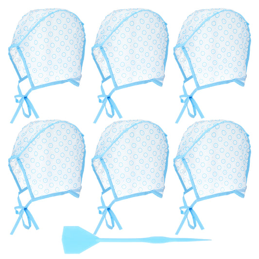 Highlighting Kit, 6Pcs Highlighting Cap with 6Pcs Hair Needles Crochet Hooks Salon Hair Coloring Dye Caps Frosting Cap for Salon DIY Hairs Dyeing Hairdressing