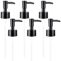 6 Pcs Soap Pump Replacement, Leak Proof Soap Dispenser Pump Replacement Reusable Hand Soaps Dispenser Top for Kitchen Bathroom Worktop Bottles for Round 28 mm Neck Bottles, 28/400 Thread Size