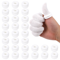 Tucnoeu Finger Bandages 30pcs, Thumb Bandage, Tubular White Cotton Finger Cots, Finger Stall for Work, Kitchen, Finger Protection, Ideal for Wound Recovery and Injury Prevention