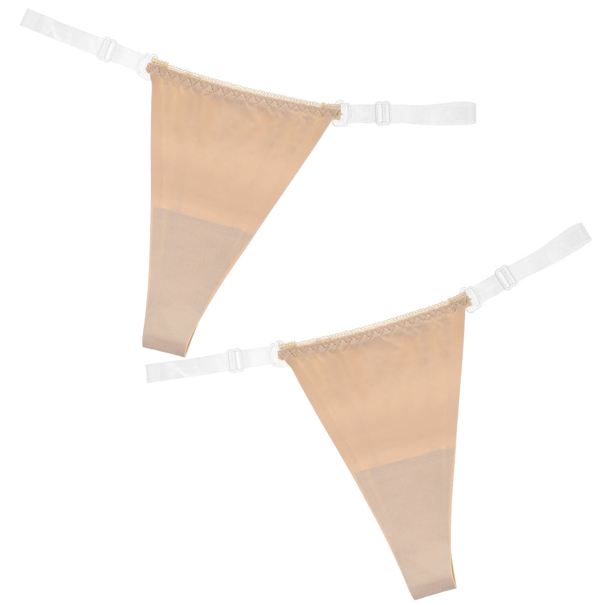 Women Clear Strap Thong Adjustable G String Thong No Show Underwear Panties