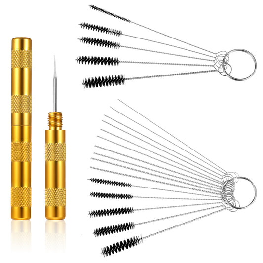 Airbrush Cleaning Kit,Airbrush Cleaner for Spray Paint,Multi-Purpose Straw Cleaner Brushes Sets,Airbrush Accessories with 10 Cleaning Needles,10 Cleaning Brushes and 2 Sharp Pick Needle