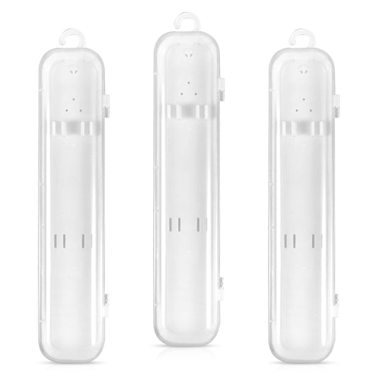 Lusofie 3 Pcs Toothbrush Holder Travel,Toothbrush Case for Manual Toothbrushes with 2 Holders,Portable Toothbrush Travel Case Storage Cover for Camping Business Trip Holiday