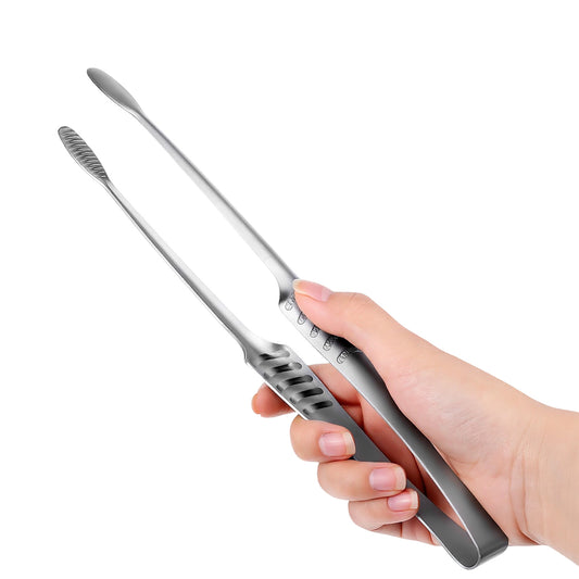 10.62 Inch Stainless Steel Tongs for Cooking with Non Slip Grip Metal Kitchen Tongs Heat Resistant BBQ Grill Tong for Cooking, Serving