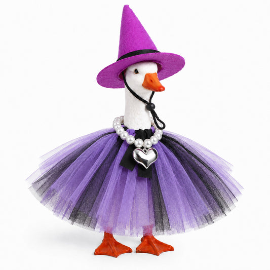 Gemoioio 3Pcs 7Inch Desk Goose Outfits with Tutu Dress Necklace Hat