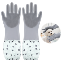 Tucnoeu Silicone Pet Hair Removal Glove - Pet Grooming Gloves for Dogs & Cats, Dog Gloves for Bathing, Cat Brush Glove, Reusable Deshedding Scrubber