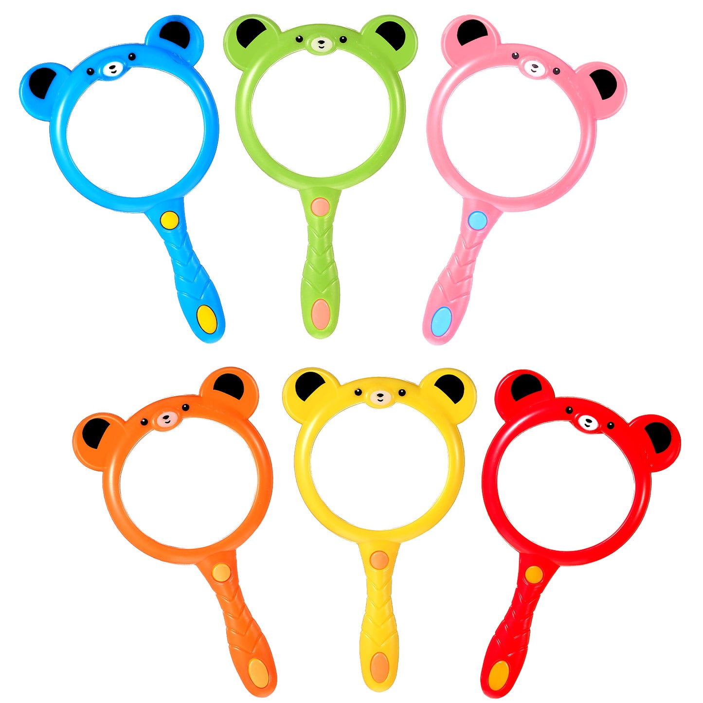 6Pcs Mini Magnifying Glass, 5X Handheld Magnifying Glass, Colorful Magnifier for Nature Hobby Science Outdoor Observation Learning Tools Fun Party Birthday Gifts