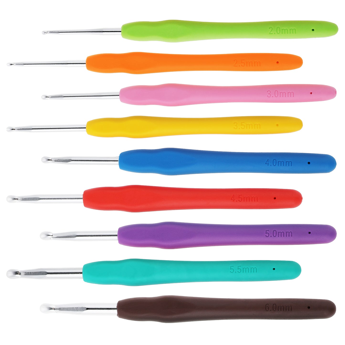 Crochet Hooks Set 9 Sizes Silicone Crochet Hook Soft Handle Crochet Hooks,Smooth Knitting Crochet Hook Set Colorful Crochet Kits for Beginners Adults DIY Knitting (2.5 mm - 6 mm)