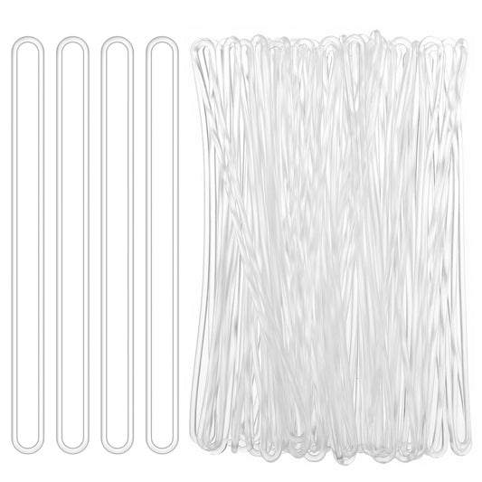 100pcs Clear Plastic Luggage Tag Loops, 6 Inch Luggage Tag Strap, Travel Suitcase Name Tags Soft Loops for Name Tags, ID Cards & Bag Accessories