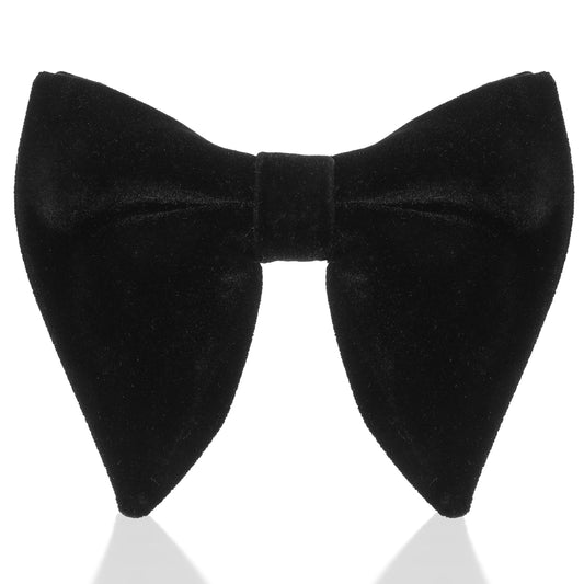 HekouJiub Men's Velvet Bow Ties Black Oversize Pre-tie Bowtie Adjustable Big Butterflie Pre-tied Bow Tie for Men Boys Wedding Graduation Party Fancy