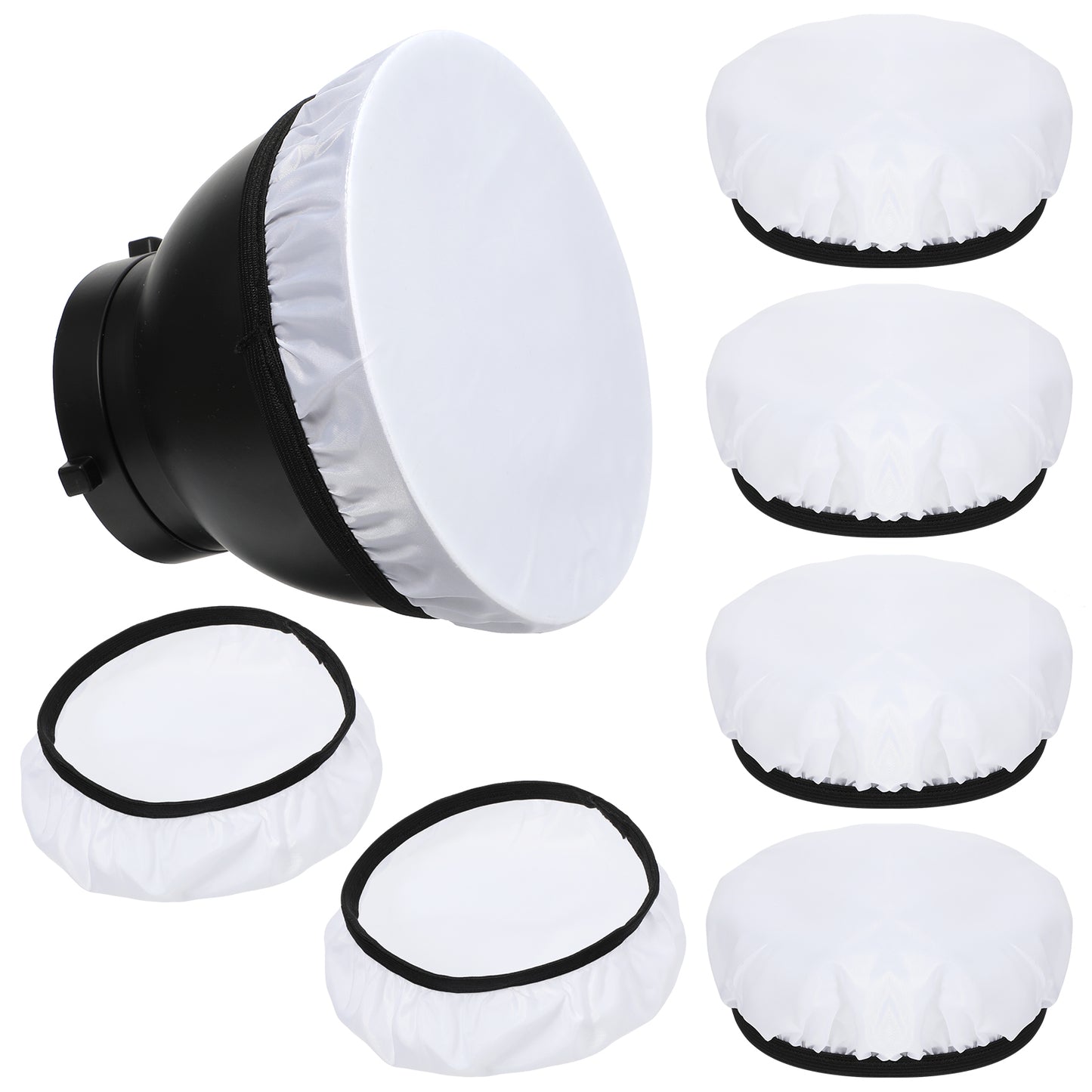 6pcs Light Diffuser 7 inches/180mm Flash Diffuser White Light Bulb Cover Soft Diffuser Lamp Cover Great for Studio Strobe Reflectors, Video Shooting