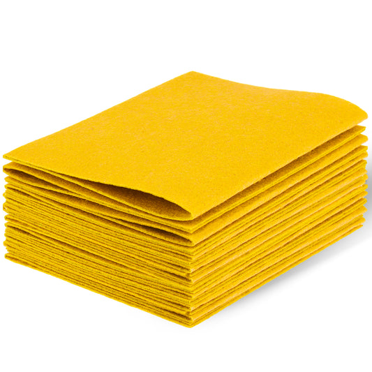 Felt Sheets Fabric, 7" x 11" Felt Fabric for Crafts 10Pcs Halloween Christmas Fabric Fall Felt for DIY and Sewing Projects(Yellow)