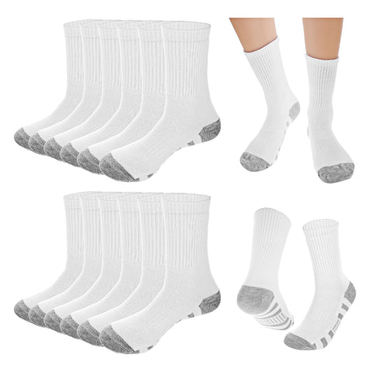 6 Pairs Compression Socks Men Breathable Men's Socks Cushion Crew Work Socks Winter Athletic Socks Outdoor Wear-Resistant Socks for Hiking Trekking Running