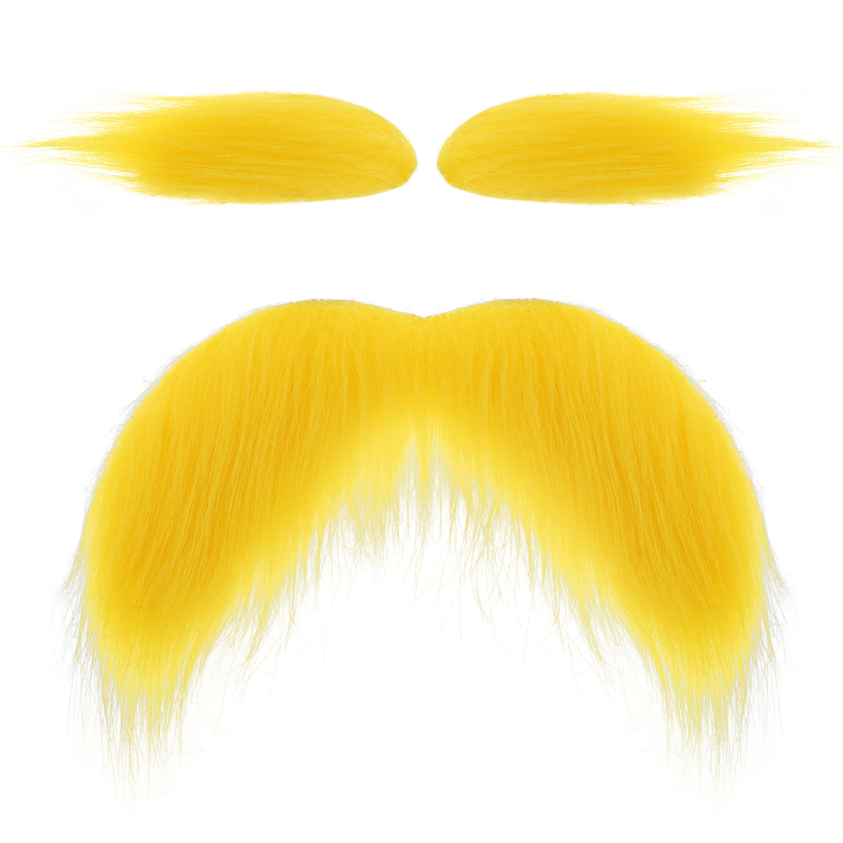 Yellow Fake Mustache and Eyebrows Funny Halloween Costume Accessories
