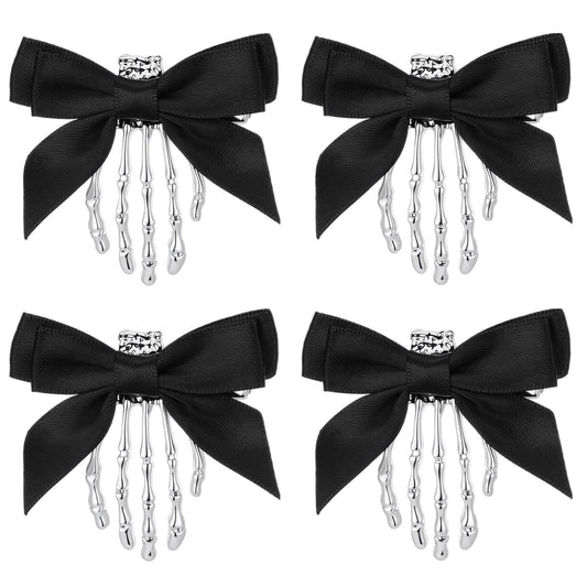 Gemoioio 4Pcs Bowknot Hair Clips with Skeleton Hand Hair Accessories(2)