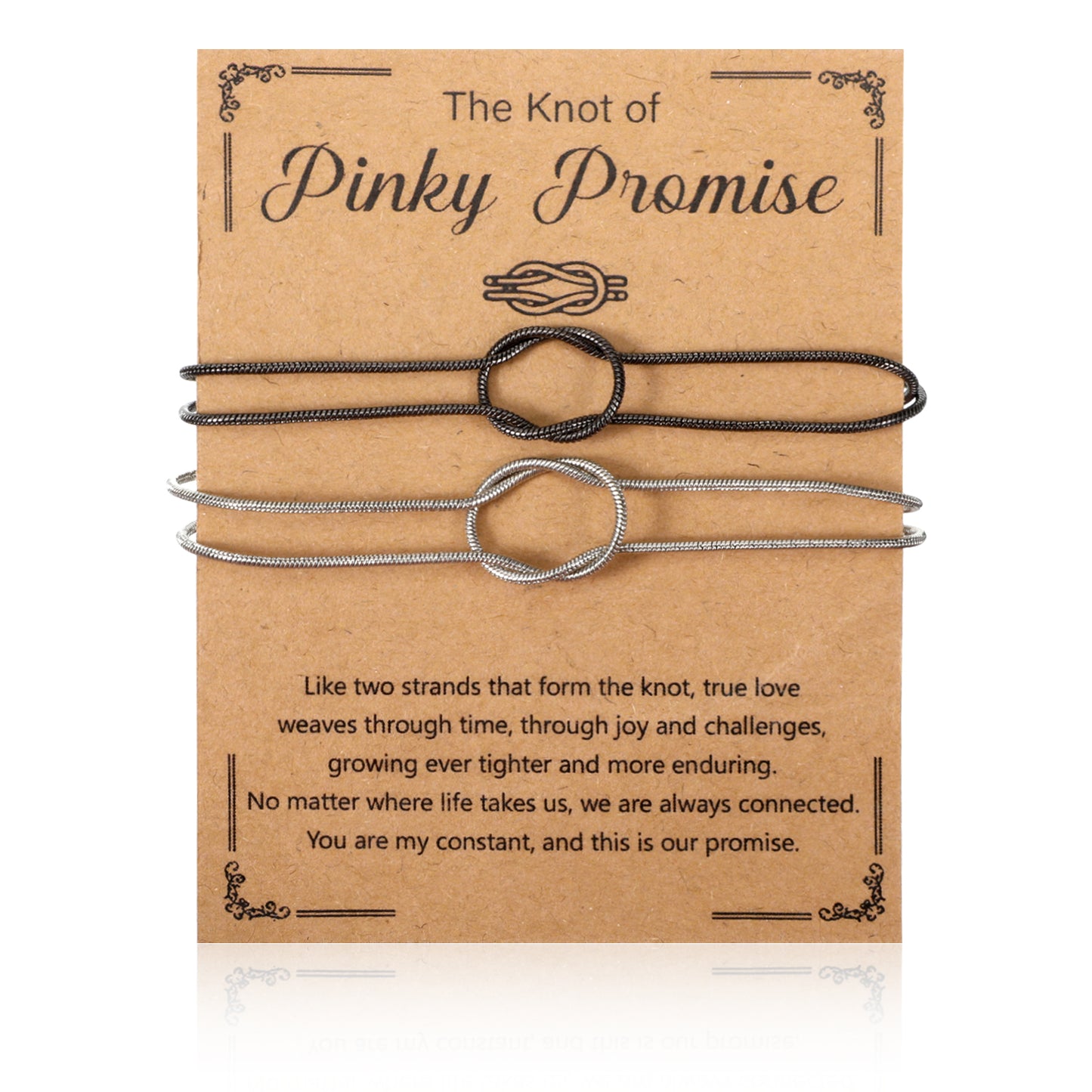 Tucnoeu Matching Bracelets for Couples, Love Knot Couples Bracelets, Adjustable Snake Chain, Perfect Couple Gifts for Him and Her, Long Distance Relationship Jewelry, Anniversary, Birthday, Christmas