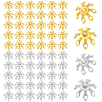 60Pcs Metal Flower Bead Caps, Flower Spacer End Caps for Jewelry Making, Hollow Flowers Beads Cap for for DIY Bracelet Necklace Earrings Jewerly