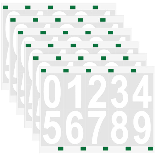 60PCS Reflective Digital Mailbox Number Stickers Waterproof House Numbers for Mailbox Self Adhesive Number Decals for Signs Cars Doors Window House Address (White, 3Inch)
