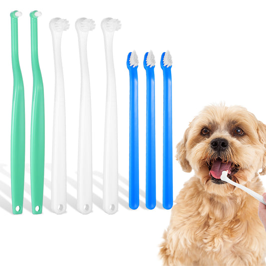 Dog Toothbrush Kit, 8Pcs Puppy Toothbrush Mini Head Cat Tooth Brush Soft Bristles Pet Toothbrushes for Puppy,Kitten,Small Dog & Cat