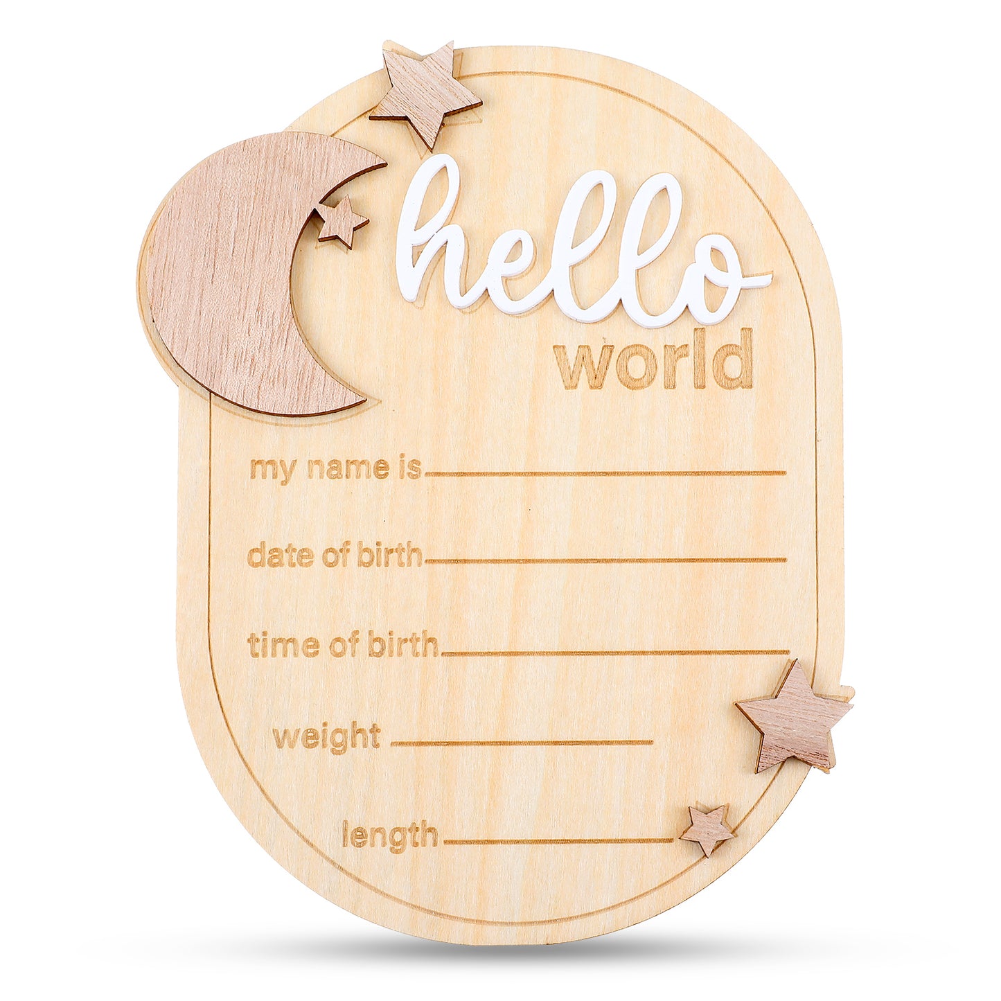 Lusofie Baby Announcement Sign Wooden Moon And Stars Welcome Baby Sign Baby Name Sign For Baby Announcement Birth Announcement Sign For Photo Props Baby Shower Hospital Nursery