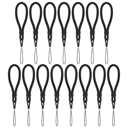 HekouJiub 15Pcs Black Lanyard Ring Lanyards Adjustable Finger Strap 5.9 Inch Short Rope small Lanyards for Keys Phone Cases ID Name Tag Badge