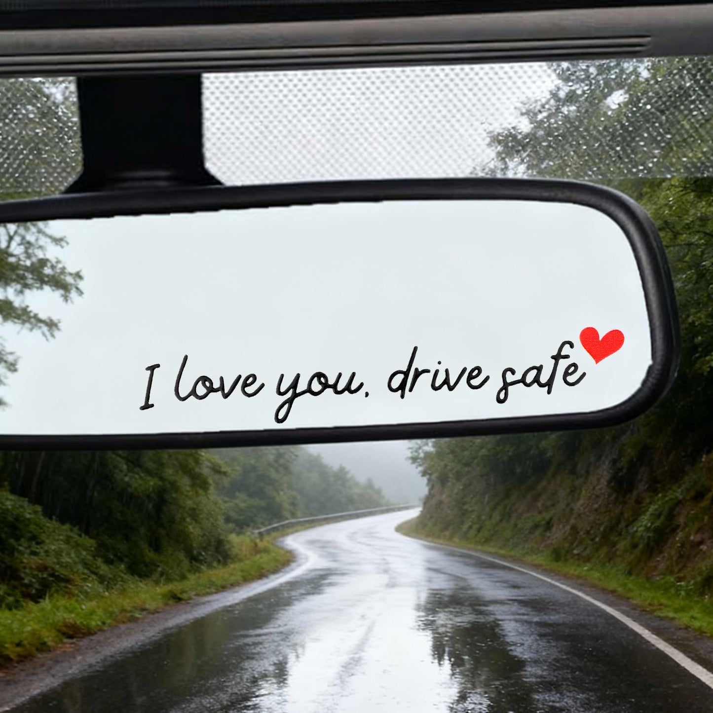 I Love You Drive Safe Mirror Sticker - 6 Packs Cute Car Stickers Gift for Wife, Daughter, Girlfriend - Heart Rear View Mirror Decal for Safe Driving Reminder, Vinyl Decals for Car Accessories
