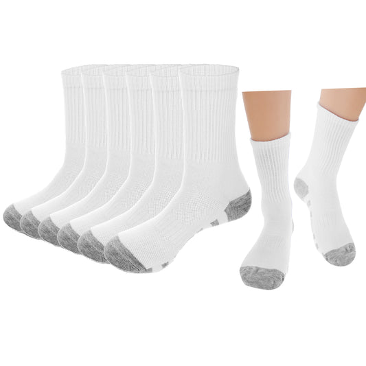 Lusofie 6 Pairs Cushioned Mens Work Socks, Walking Socks, Large Size Men Crew Sock for Outdoor Hiking Trainer Running Sport