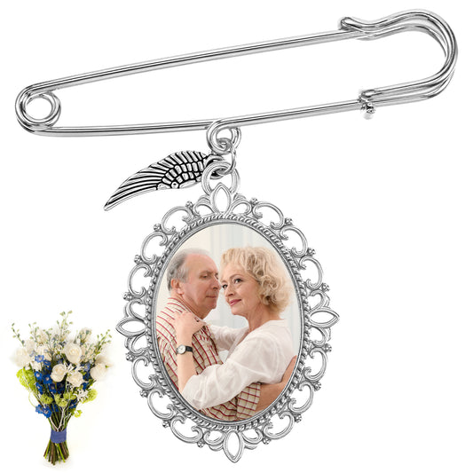 Neyauo Wedding Bouquet Photo Charms(Silver)