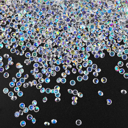 Lusofie 14400Pcs Acrylic Clear Diamond 3MM Rhinestones Vase Fillers Small Diamond Confetti Crystal Ab Rhinestones for Table Centerpiece Wedding Party Birthday Decorations