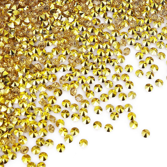 Lusofie 14400Pcs Gold Acrylic Diamond, 3MM Diamond Confetti Gold Vase Fillers Rhinestones Diamond For Wedding Bridal Baby Shower Birthday Home Party Decorations