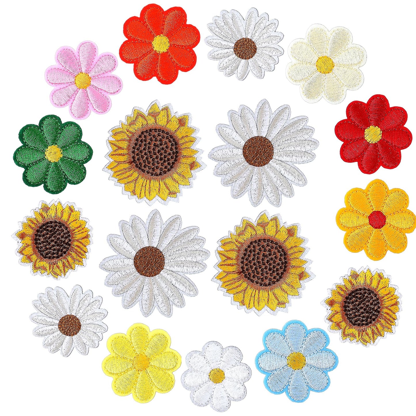 Daisy Flower Iron Sunflower Embroidered Appliques Patches