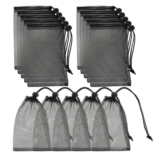 Tucnoeu 15pcs Small Mesh Bags Mini Mesh Drawstring Bag with Sliding Drawstring Stuff Bags for Travel Sports Storage,Toy,Outdoor Activities(4x6.3in)