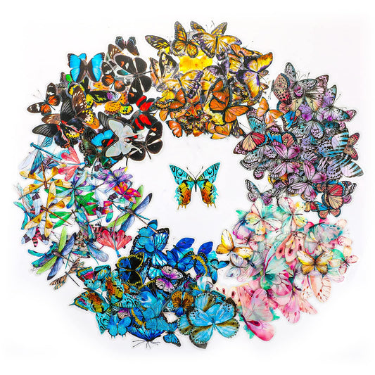 Lusofie 240PCS Butterfly Stickers Set,Bug Stickers PET Transparent Waterproof Decorative Decals for Scrapbook DIY Crafts Album Bullet Journal Planner Water Bottles Phone Cases Laptops