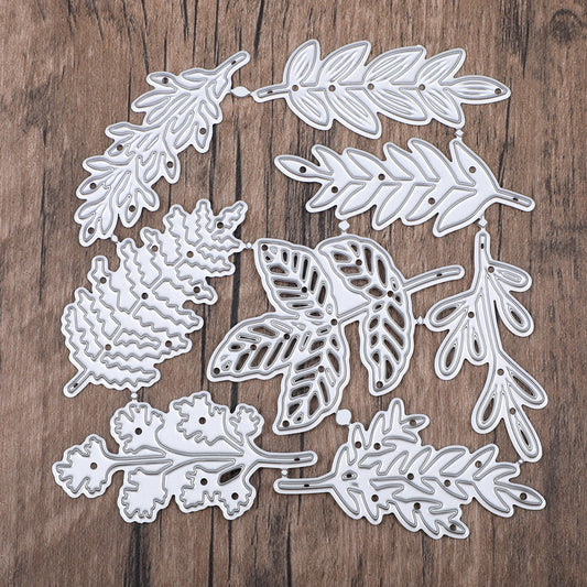 8Pcs Leaf Metal Die Cuts for Card Making, Various Leaves Plant Cutting Dies for DIY Scrapbooking Album Decorative Embossing Card Making