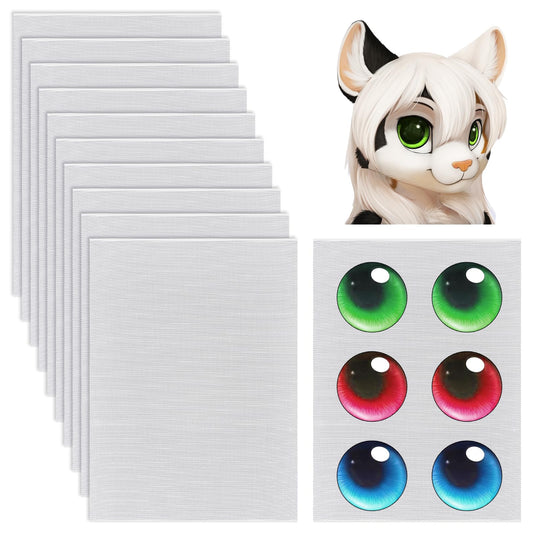 10 Pcs Plastic Sheet Mesh Fabric 0.5mm Fursuit Eye Mesh Plastic Mesh Canvas Sheets White Waterproof Printable PVC Mesh for Mask Eyes Furries Cosplay Props Sculpting Fursuits Decor Craft Making