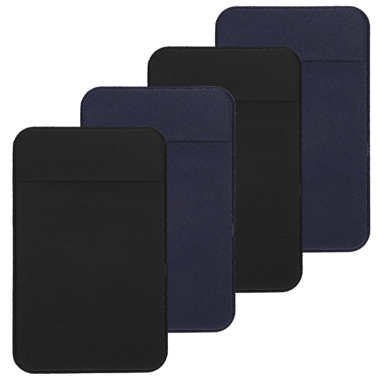 Lusofie 4Pcs Card Holder for Phone, Self Adhesive Phone Wallet, Phone Card Holder for Back of Phone for Men or Women Sleeves Sticker for Smartphone
