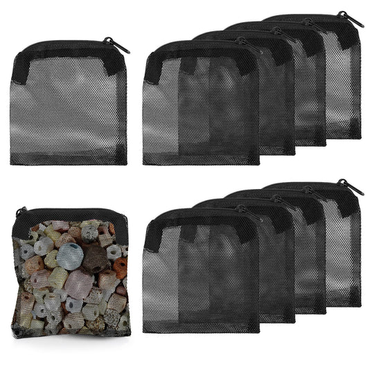Tucnoeu 10Pcs Media Bags for Aquarium Fine Mesh Bag Aquarium Filter Media Bags with Plastic Zipper Suitable for Activated Carbon, Filter Stones, Ceramic Rings (4 x 4 inches)