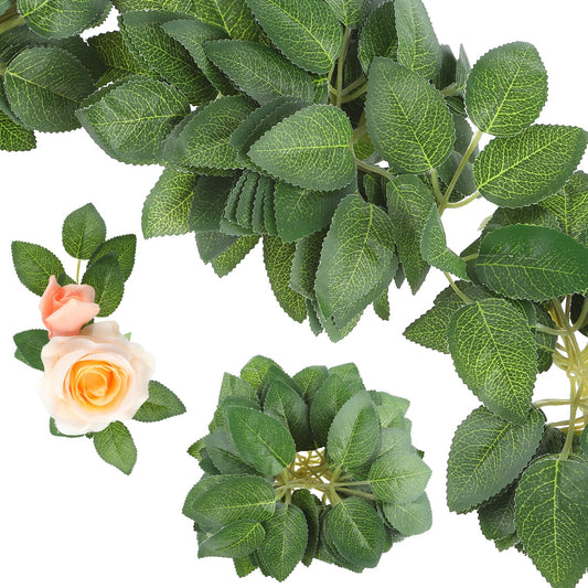 Meyeyaia 40PCS Artificial Roes Leaves, Artificial Leaves for Decoration, Rose Leaf Plastic Fake Leaf Handicrafts, Flower Bouquets Flower Center Decoration, Wedding Party Ornamentation